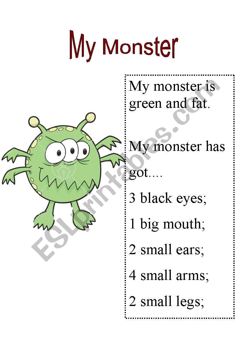 My monster worksheet