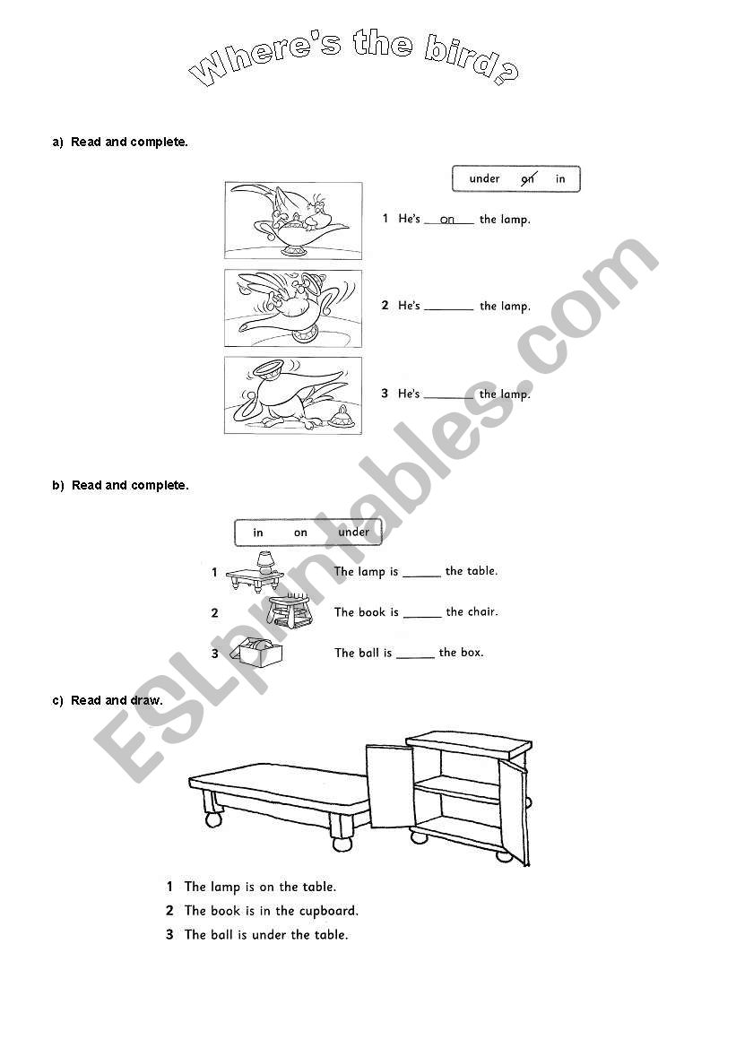 Prepositions worksheet