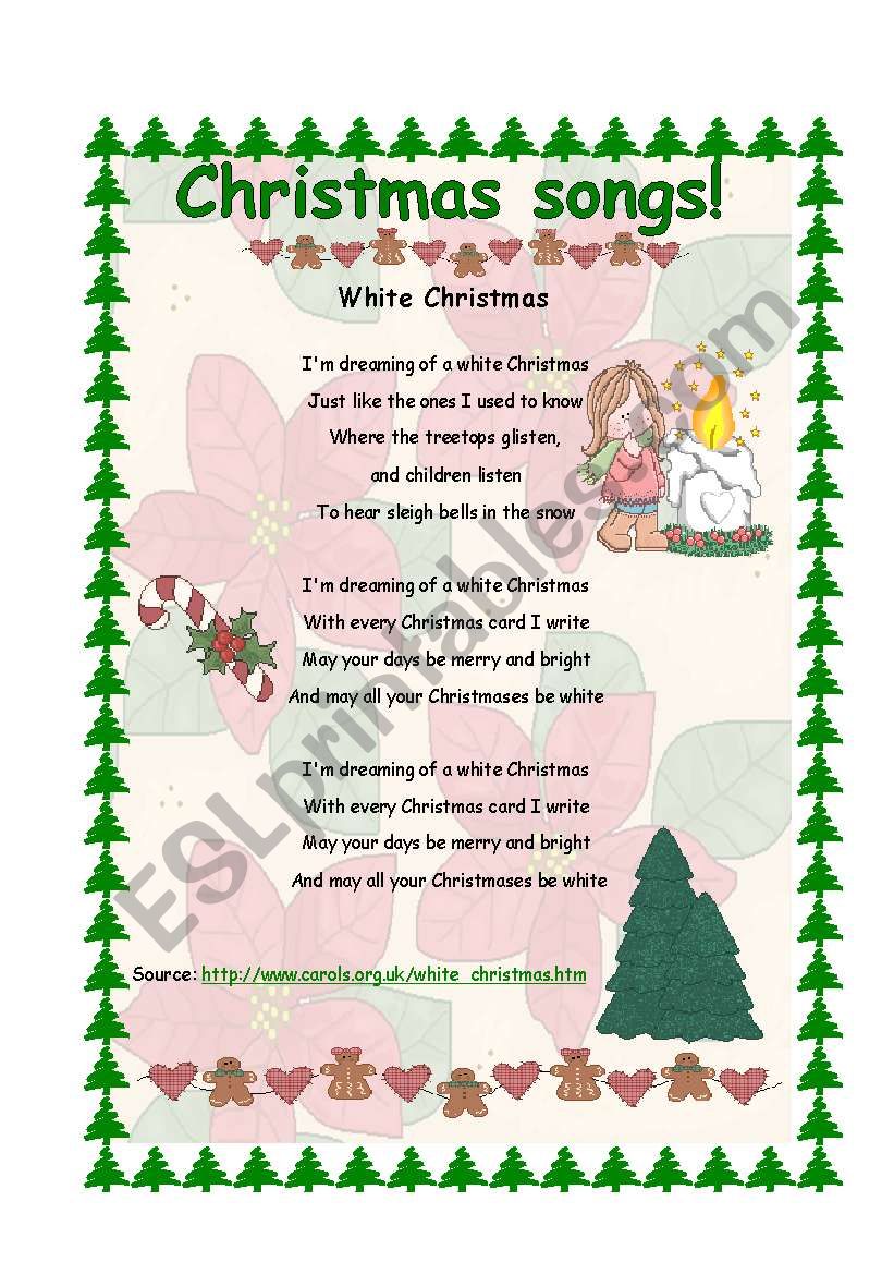 Christmas songs! worksheet