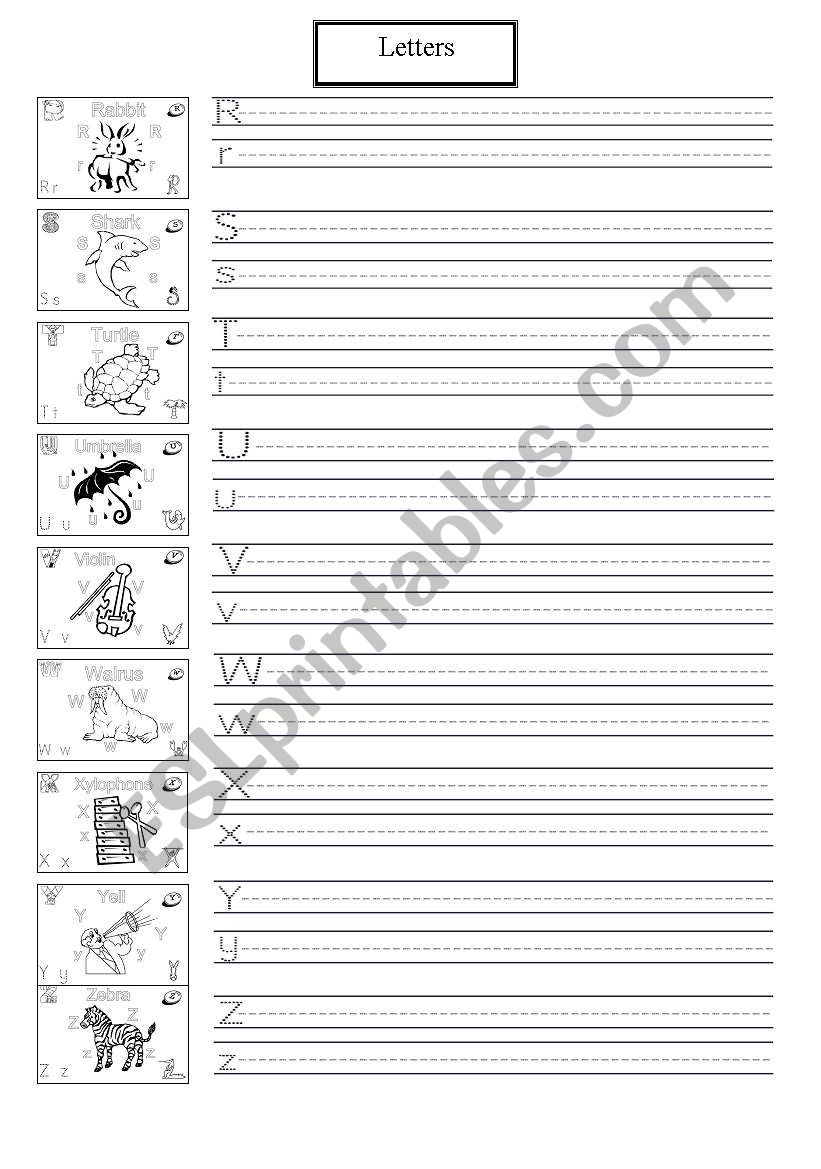 letters worksheet