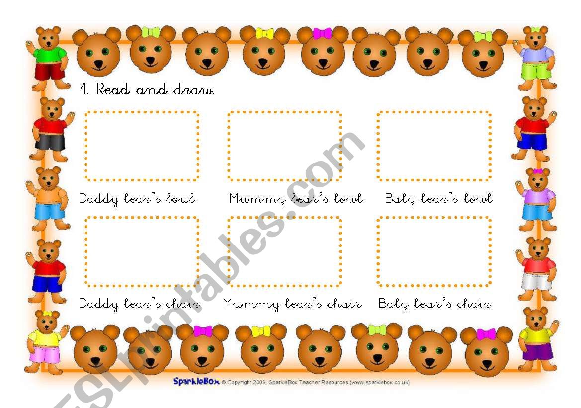 Goldilocks worksheets worksheet