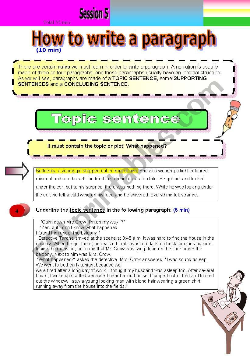 How to write a paragraph worksheet