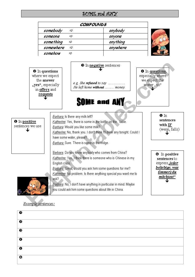 Some and Any worksheet Some and Any worksheet