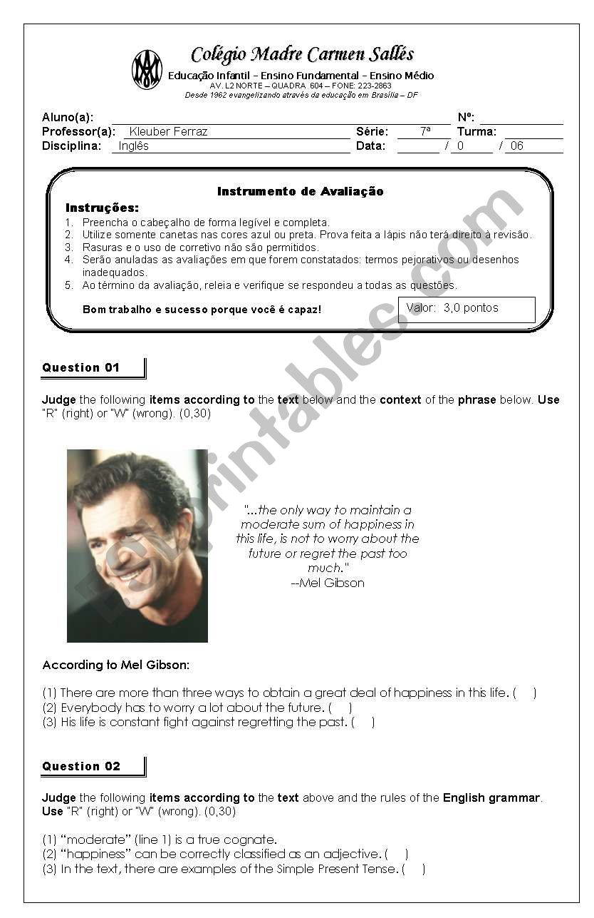 Simple past Activity worksheet