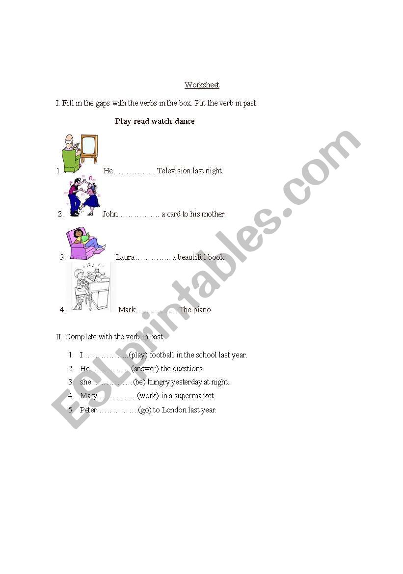 worksheet past simple worksheet