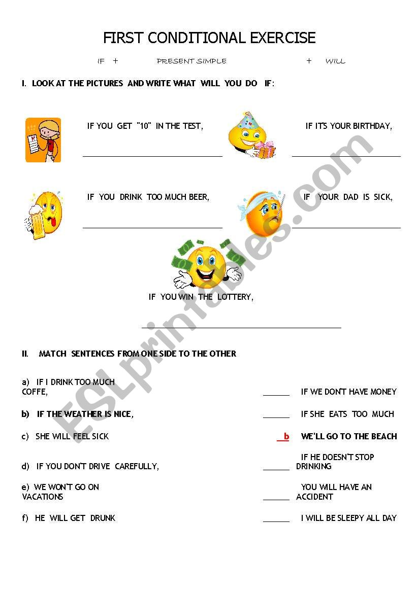 First Conditional Exercise worksheet