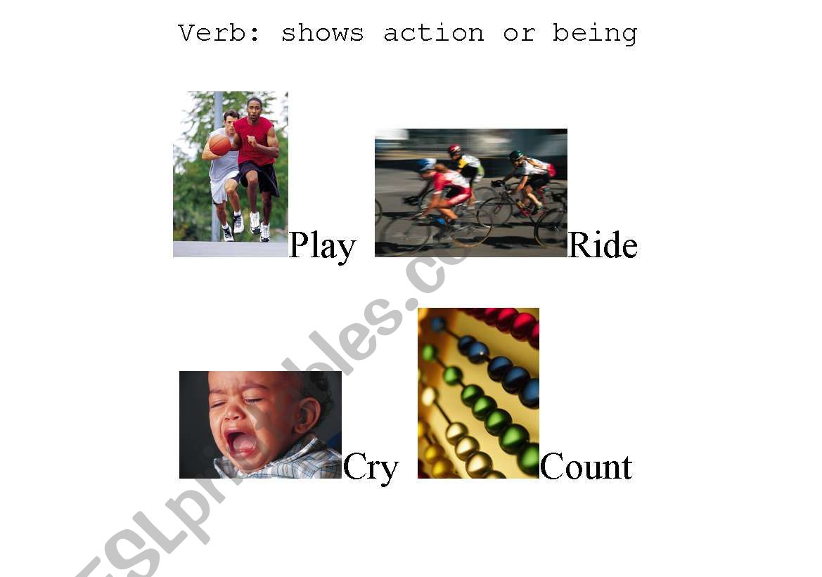 Verb Poster  worksheet