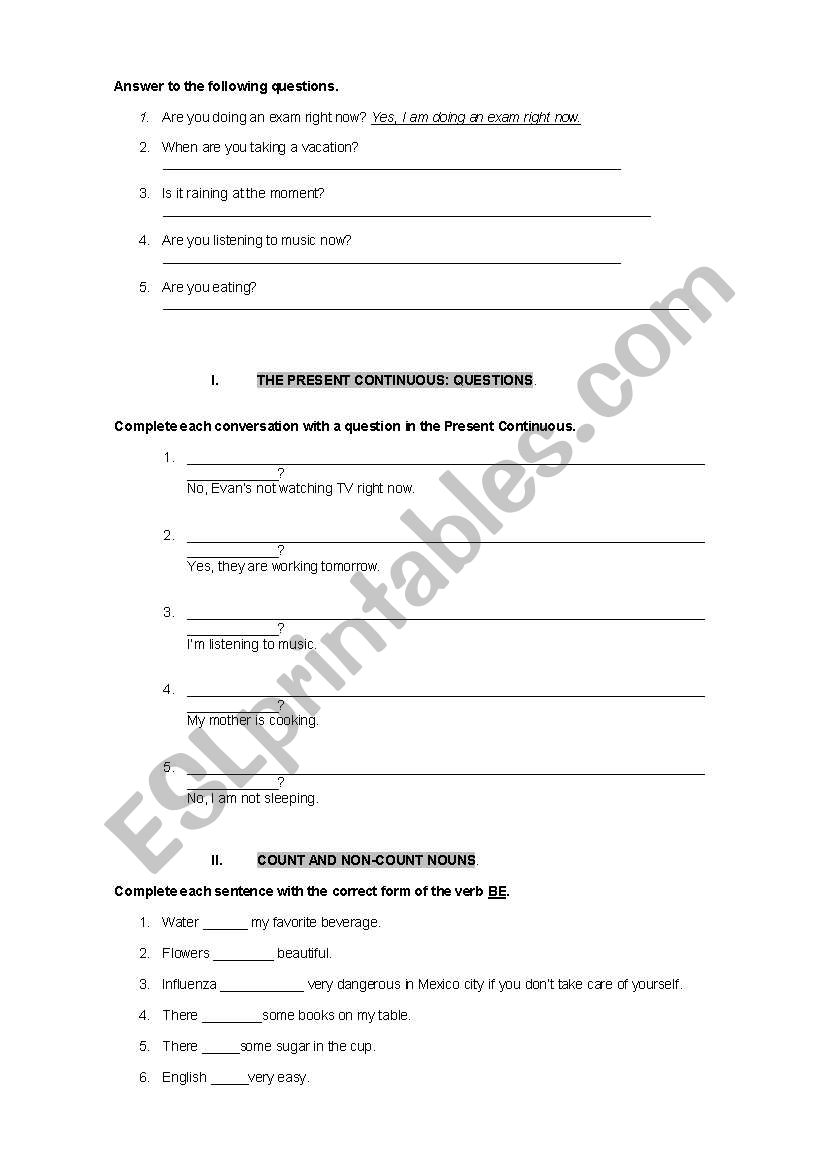 TENSES TEST PART4 worksheet