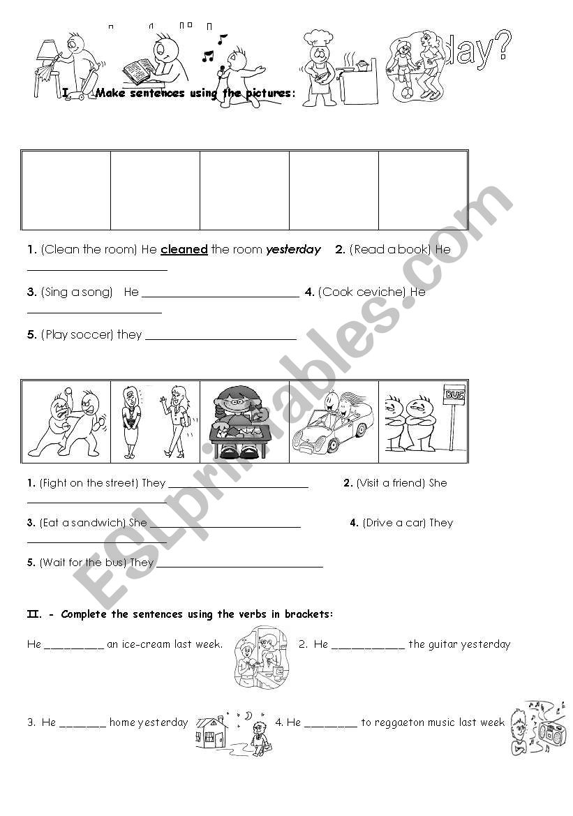 what did you do yesterday? worksheet