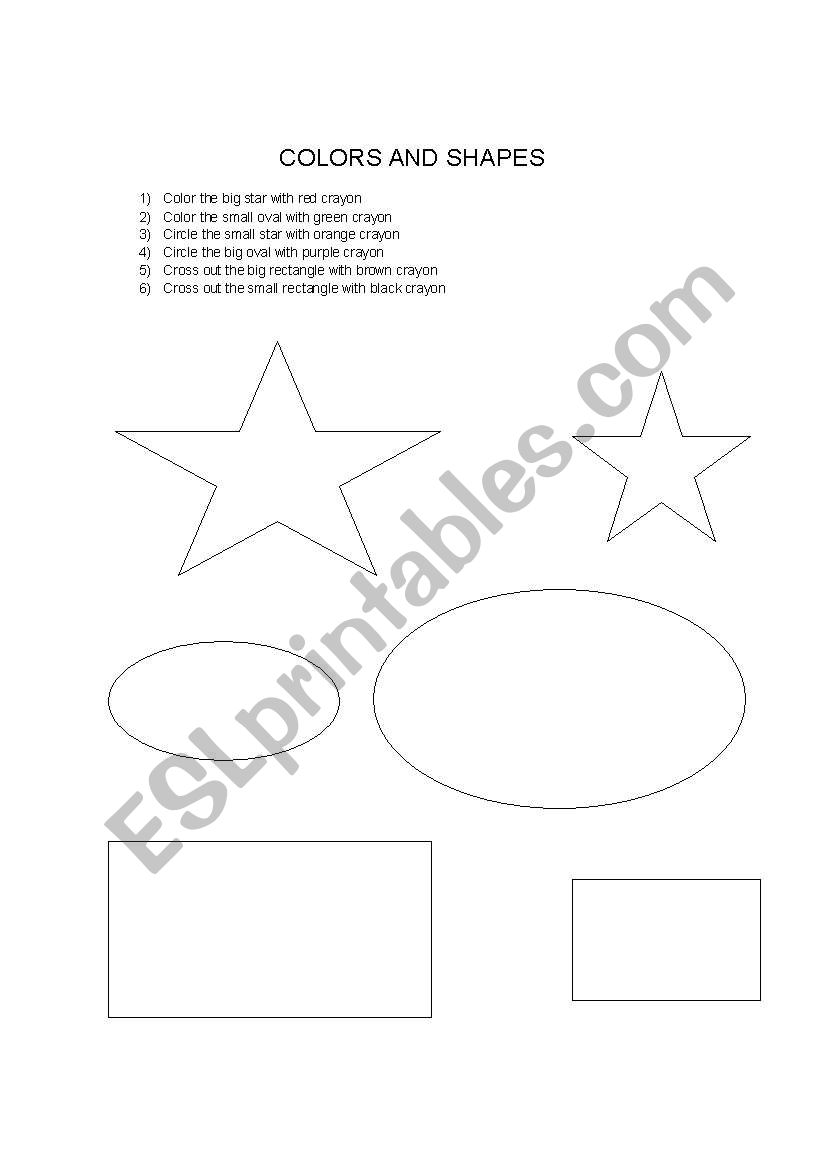 Colors and shapes worksheet