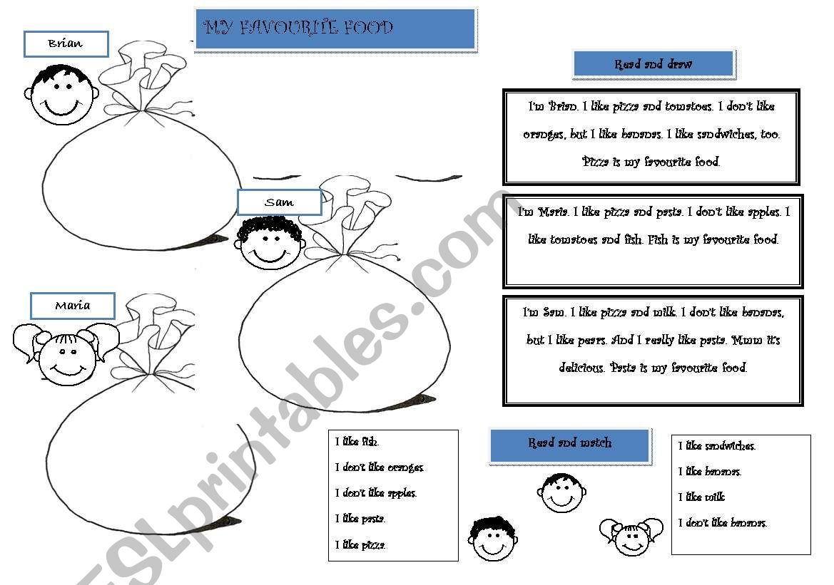 My favourite food worksheet