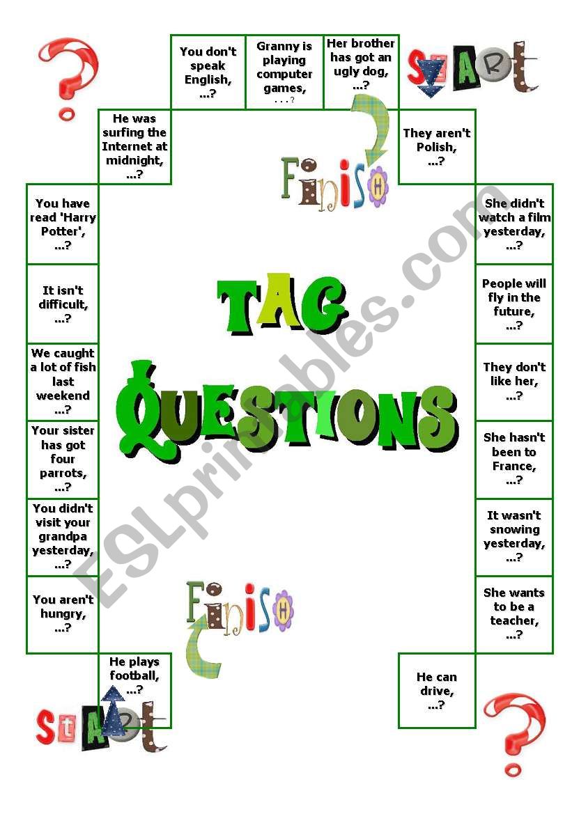 Tag Question board game. - ESL Galaxy