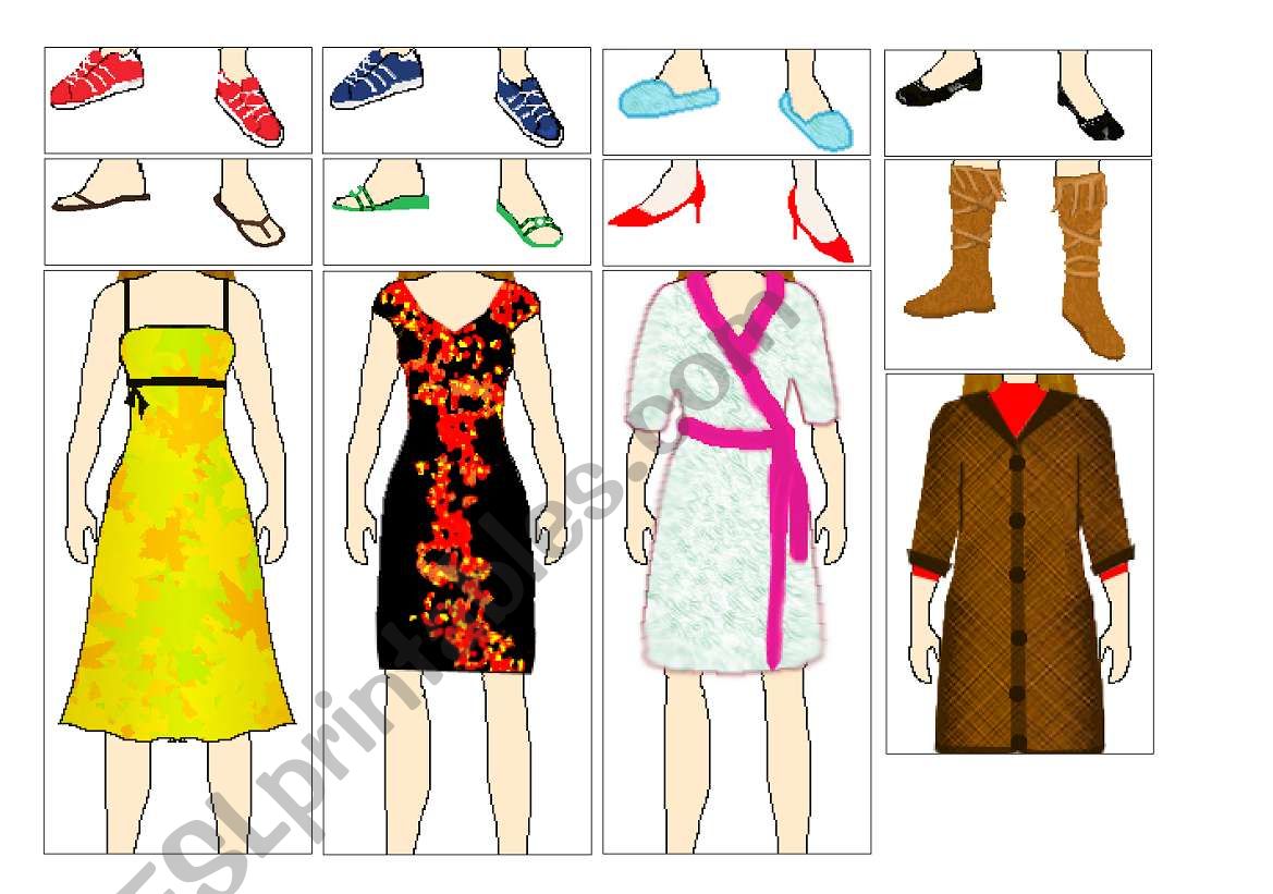 Clothes paper doll - 3 (shoes and whole body clothes)