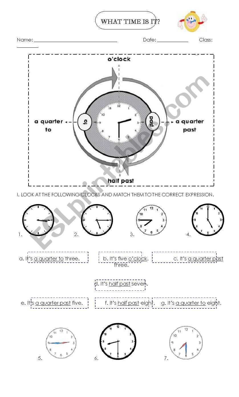 WHAT TIME IS IT? worksheet