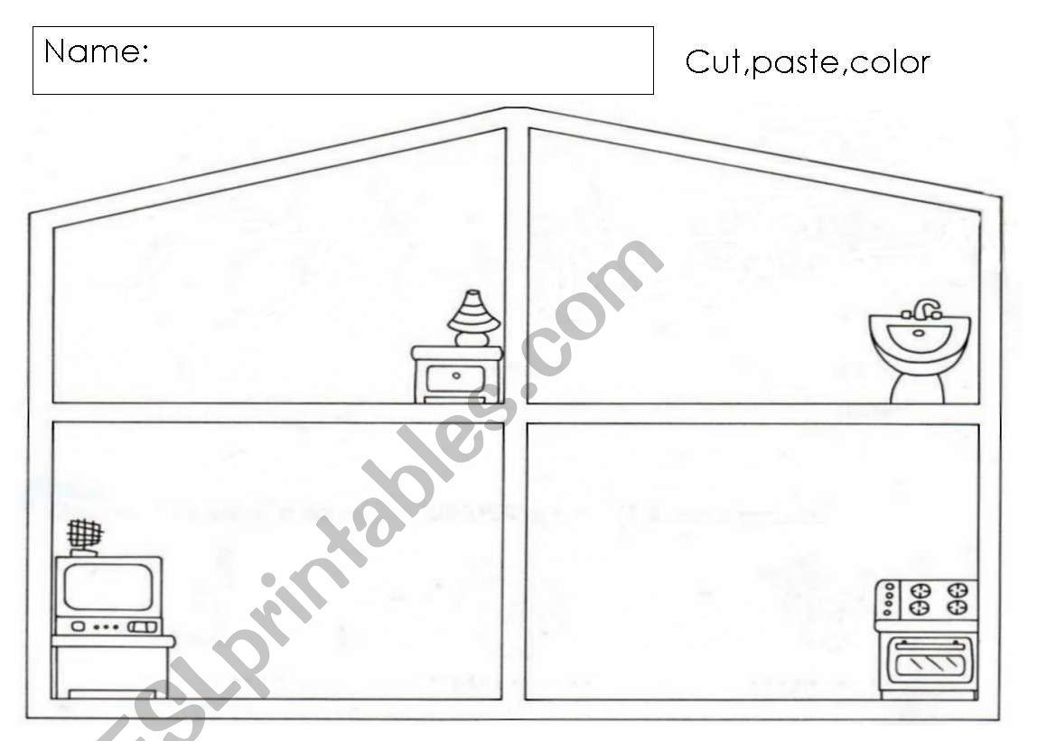 rooms and furnature worksheet