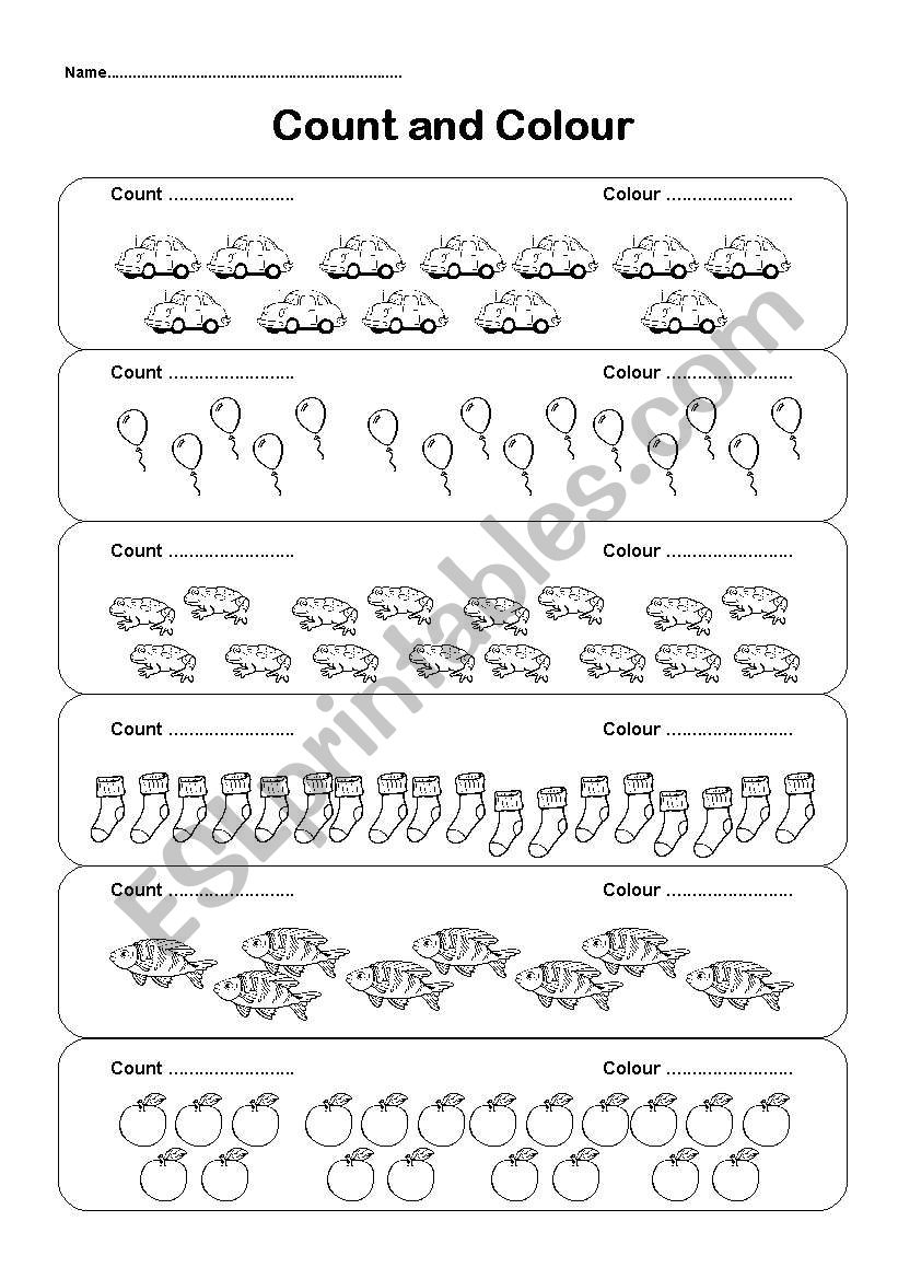 Count and Colour worksheet