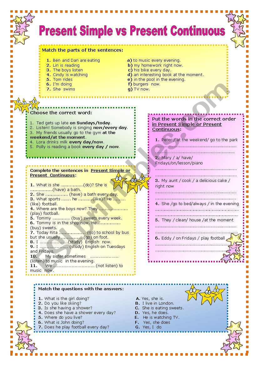 PRESENT SIMPLE vs PRESENT CONTINUOUS