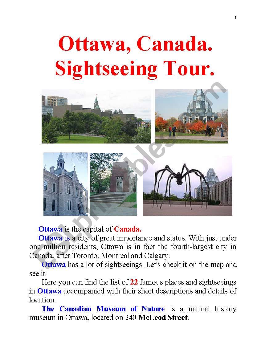 Ottawa, Canada. Sightseeing Tour.