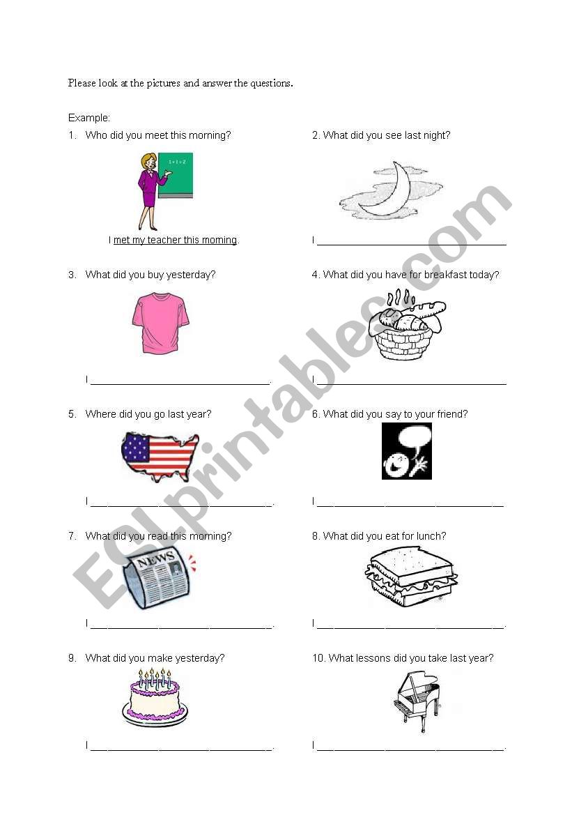 present tense worksheet