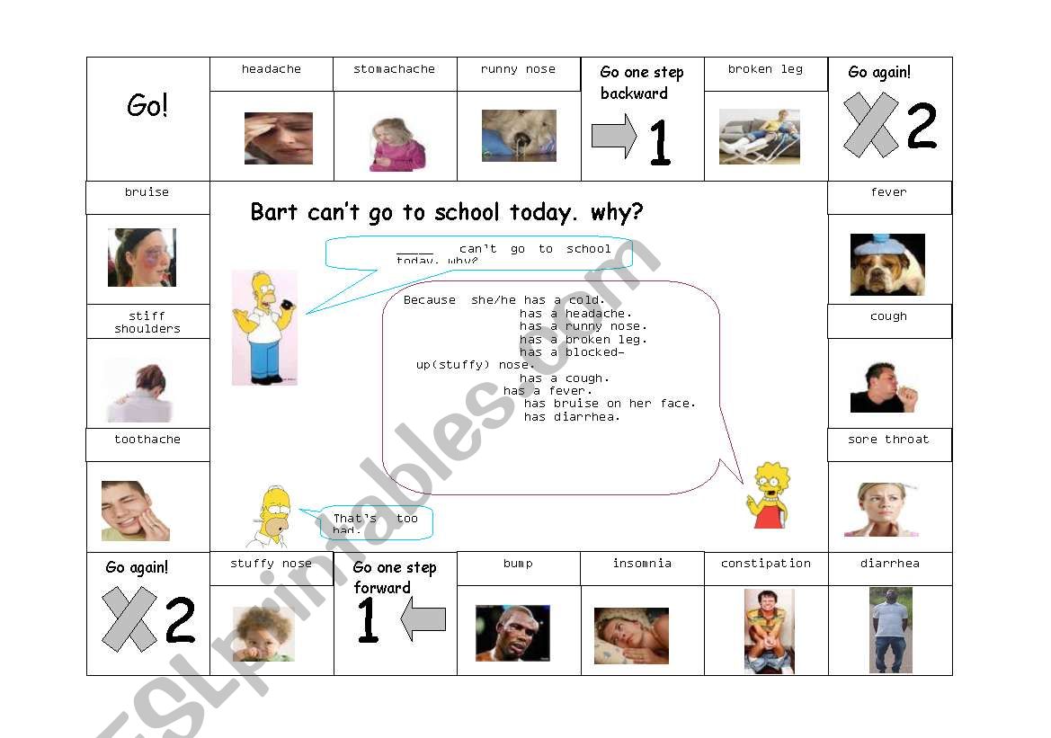 health problems worksheet