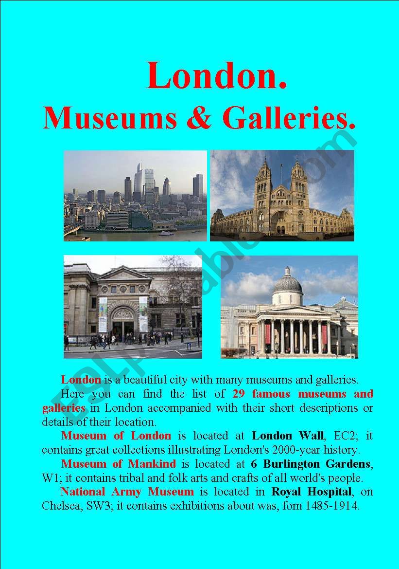 London. Encyclopedia. PART-2. Museums and Galleries. 