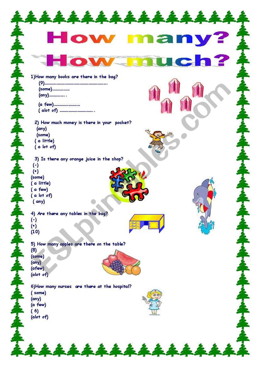 how many?-how much?  worksheet