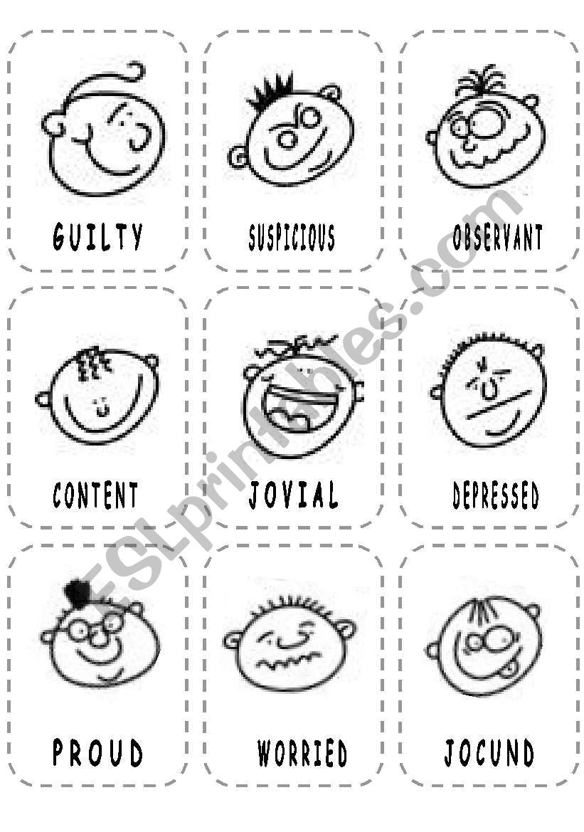 Feeling Faces Flashcards worksheet