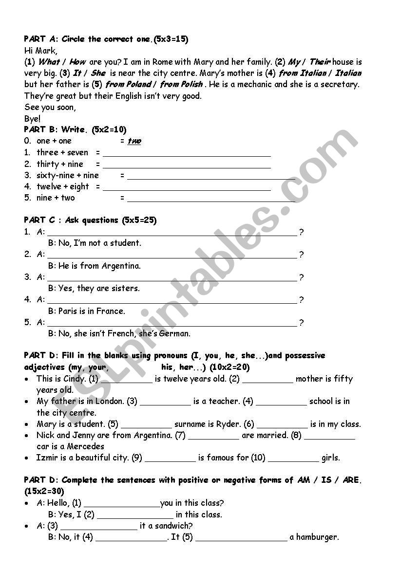 quz  worksheet