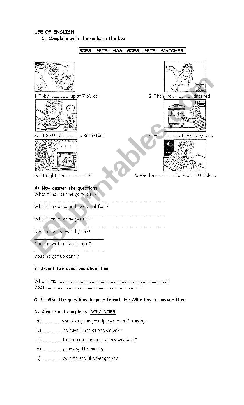 Simple Present Do Does Esl Worksheet By Lanana