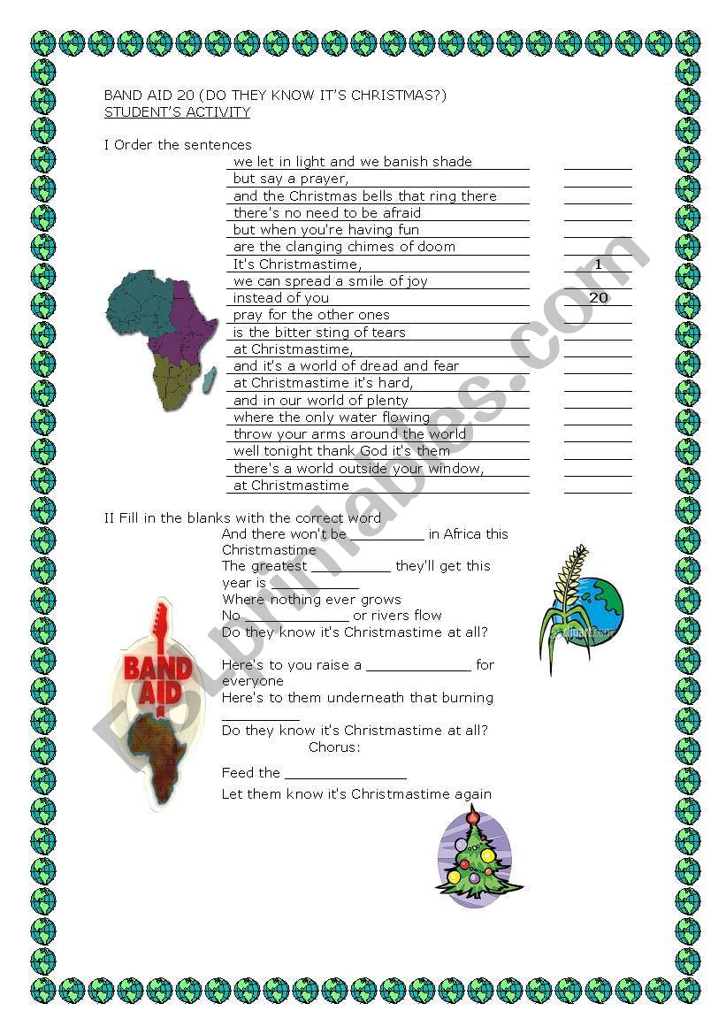 Do they know it´s christmas? ESL worksheet by florecita75