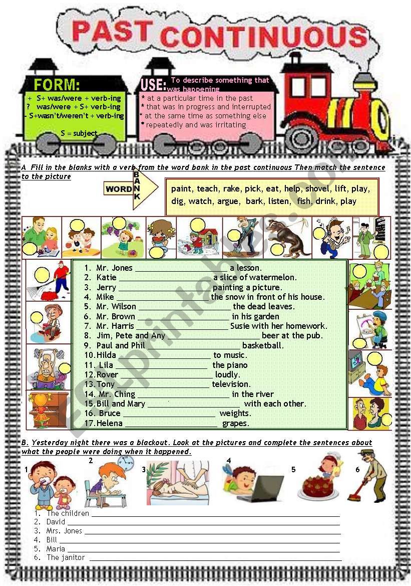 Past Continuous worksheet