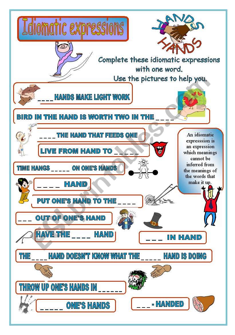 Idiomatic expressions - HANDS - 