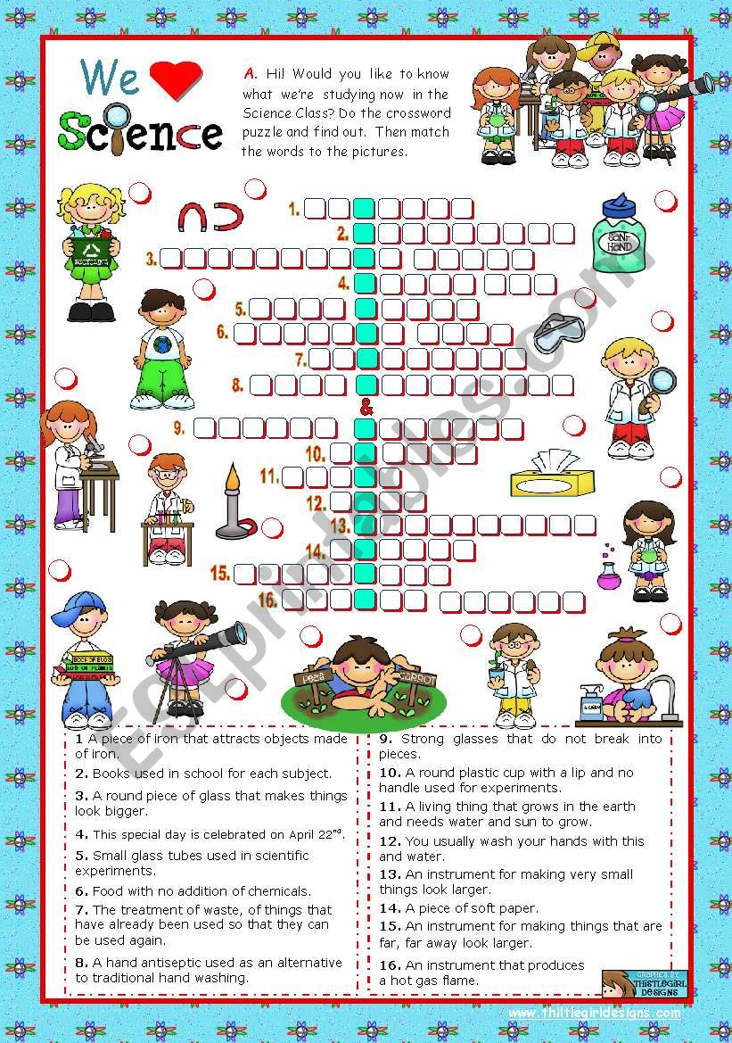 Classroom objects and symbols Set (6) - Vocabulary you can hear in a Science Class