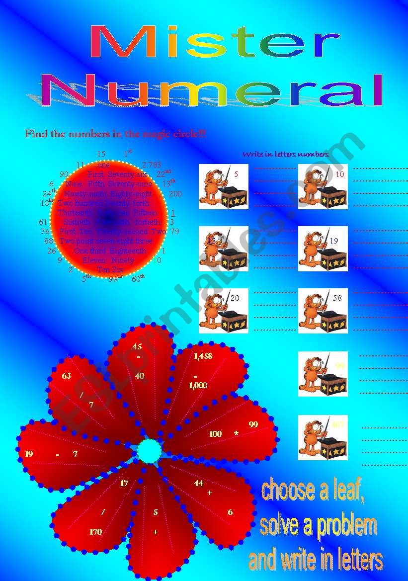 Mr Numeral 3/3 worksheet