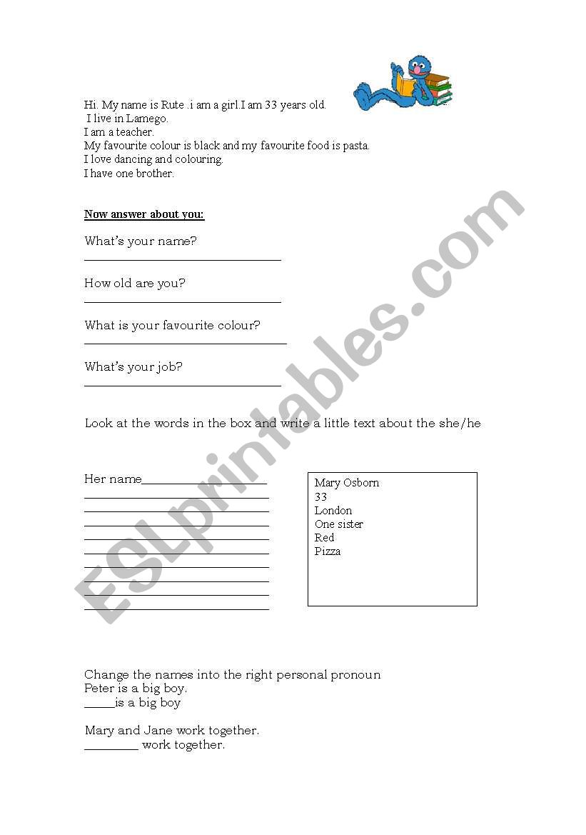 diagnostic test worksheet