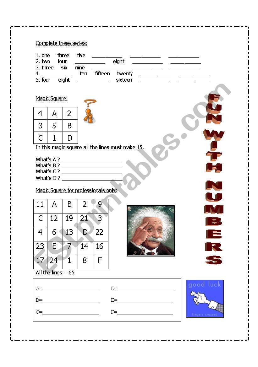 Fun with numbers!!! worksheet