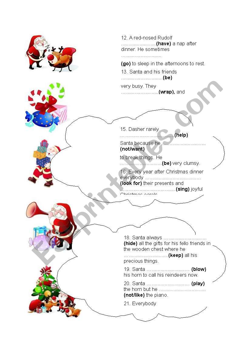 Activities with Santa PART 2 worksheet