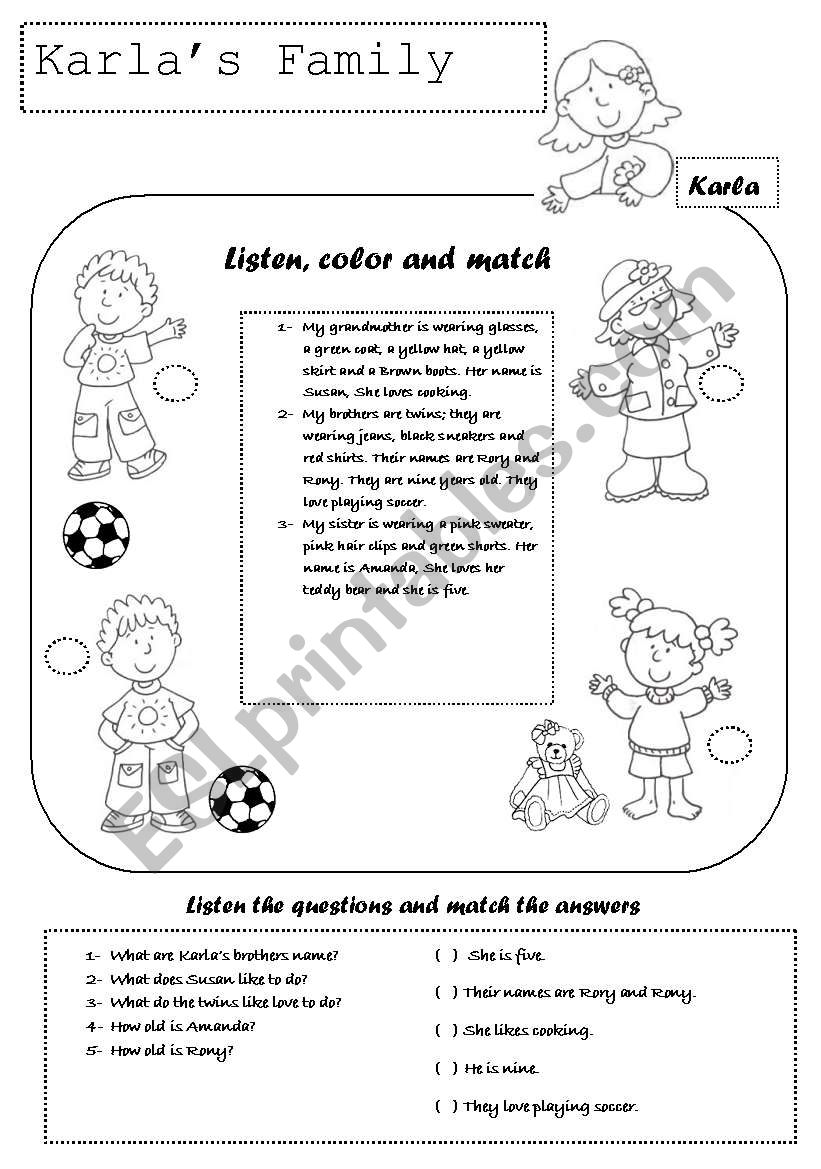 KARLAS FAMILY worksheet