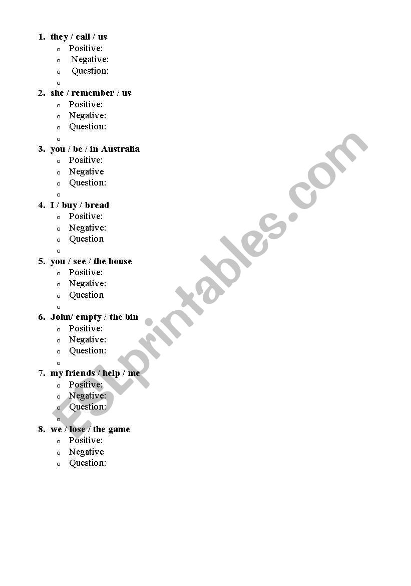 future simple worksheet