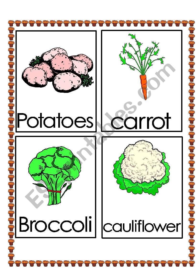 Vegetables Flashcard worksheet