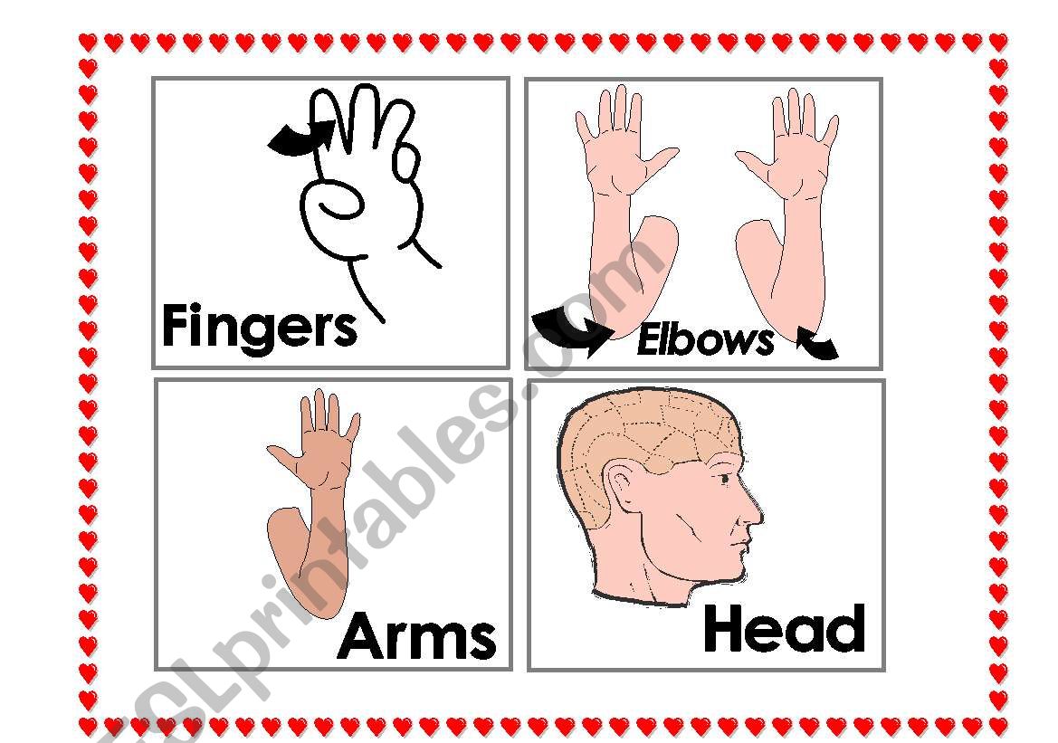 Body Flash card worksheet