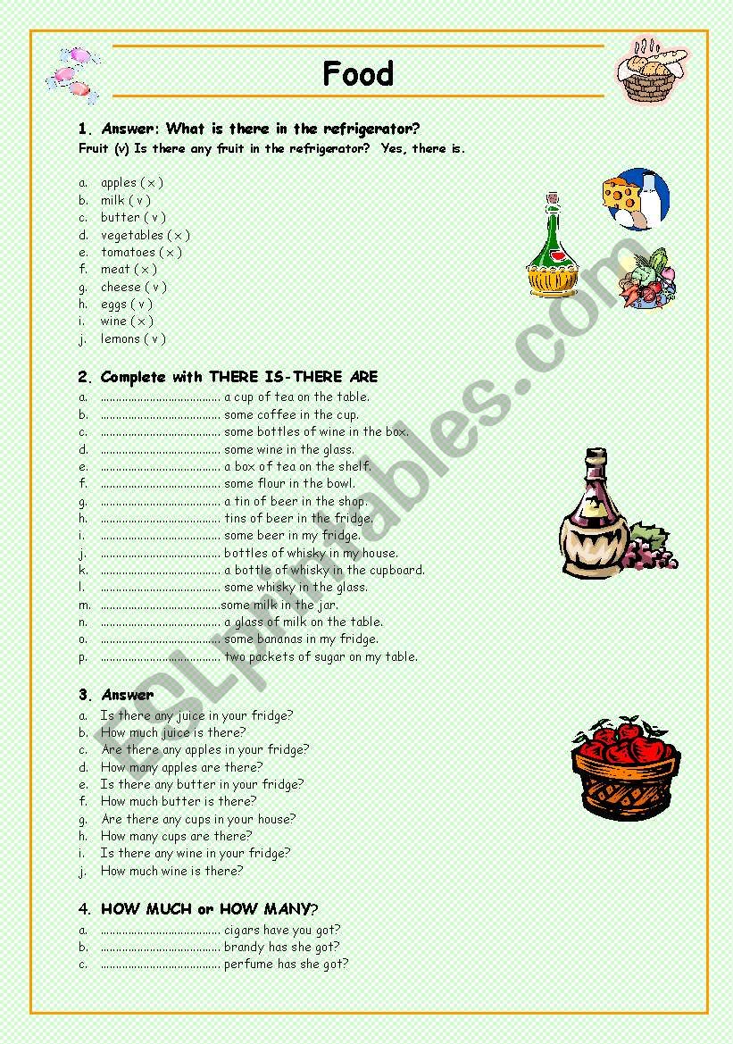 FOOD worksheet