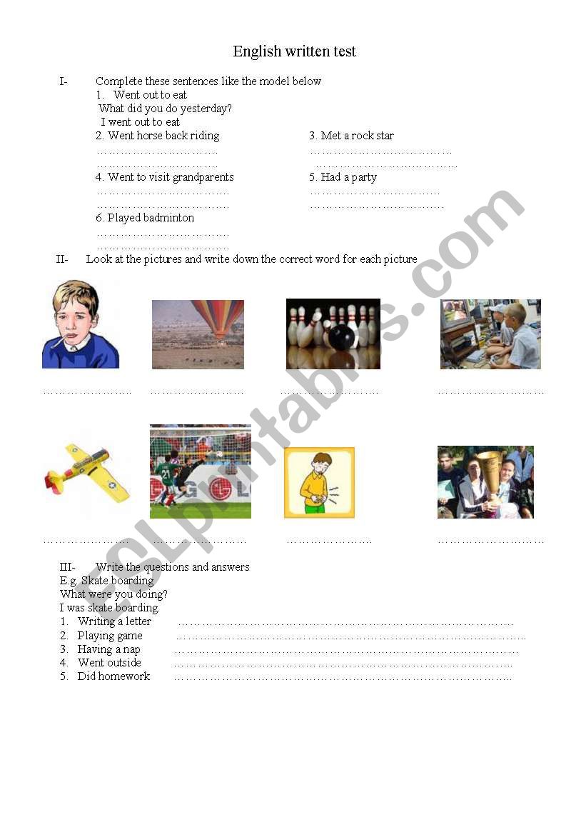 written test for Lets go 4 book