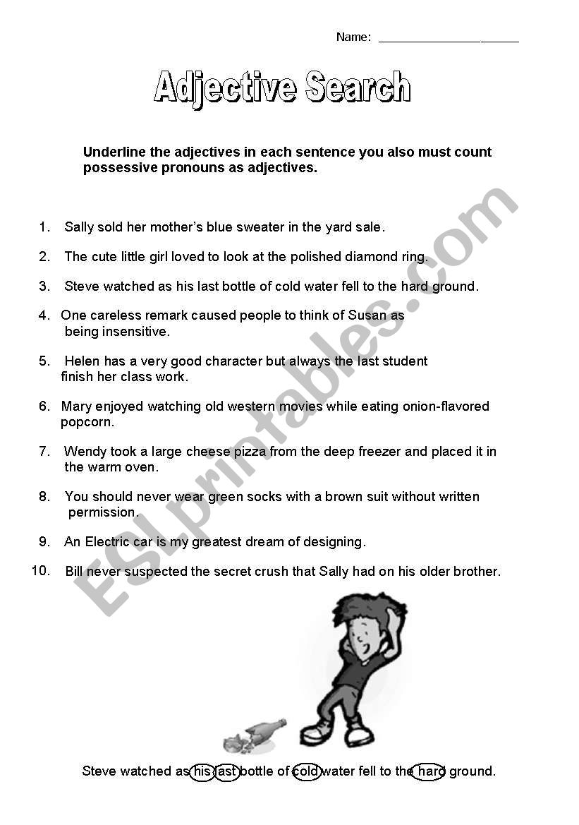 Adjective Search worksheet
