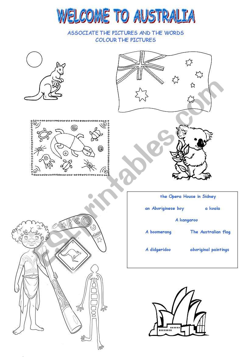 AUSTRALIA ICONS worksheet