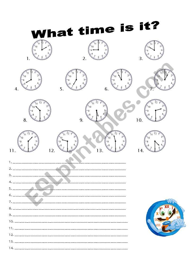 What time is it? worksheet