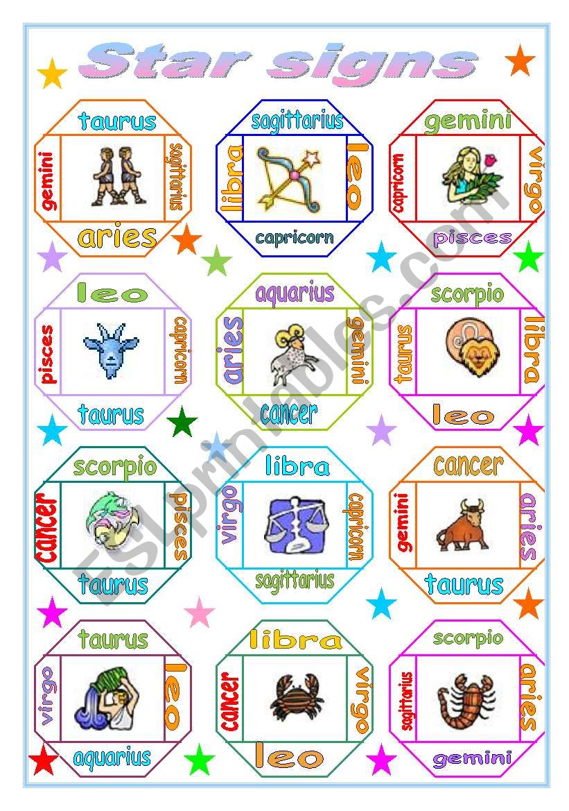 Horoscope worksheet