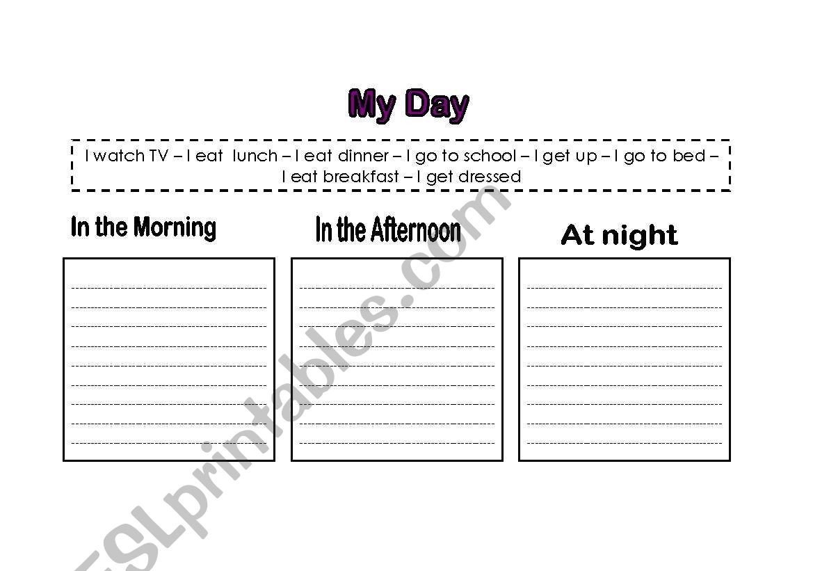 My Day worksheet