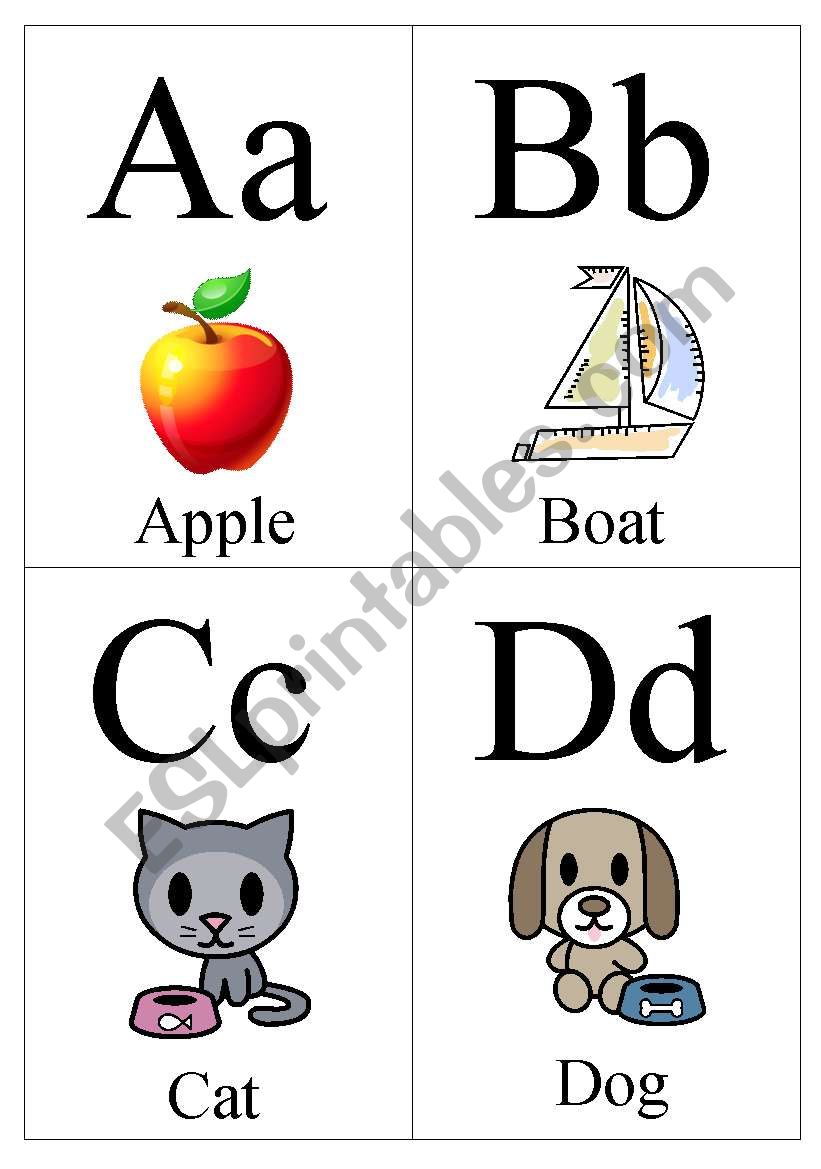 ABC flash cards Part 1 worksheet