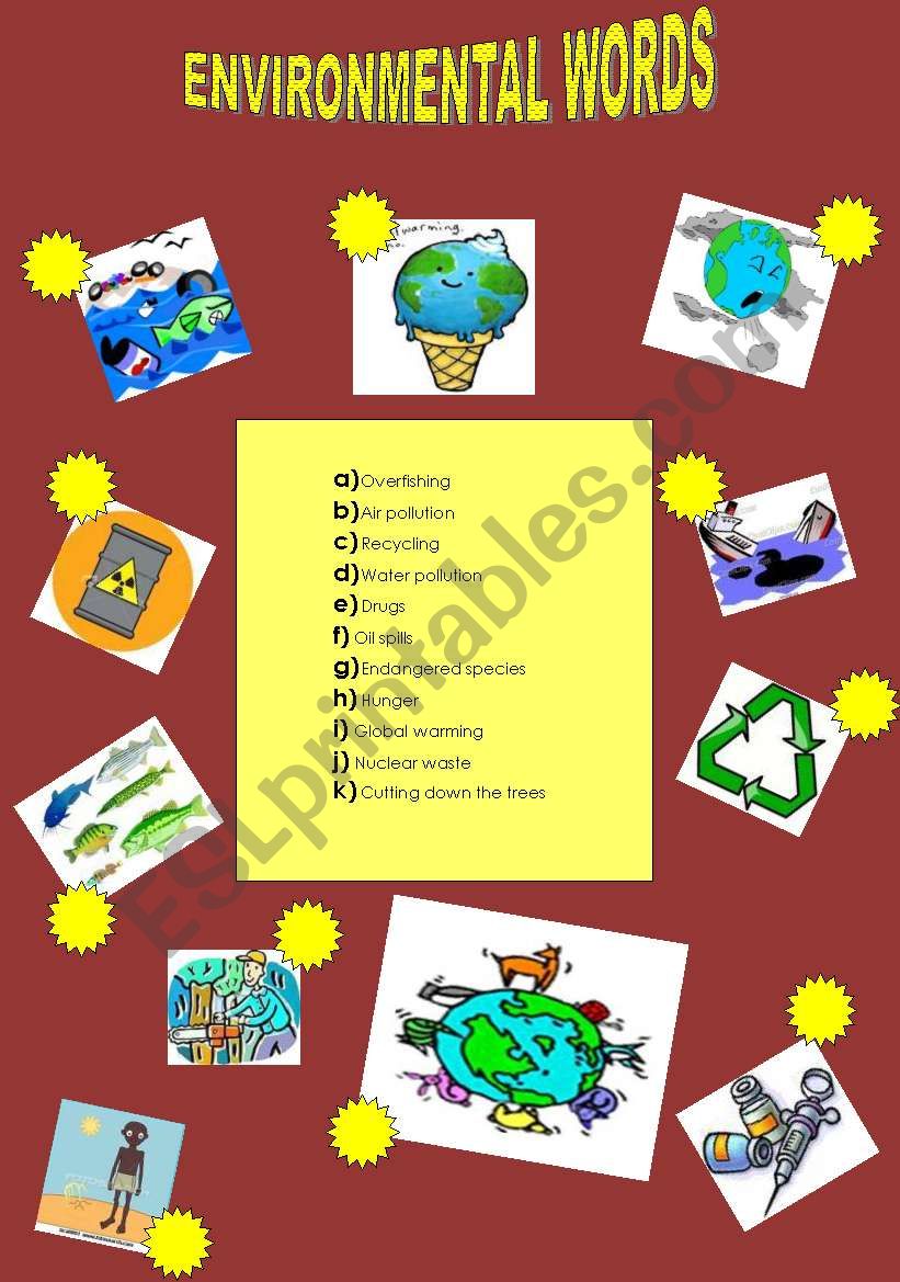 Environment (vocabulary) worksheet